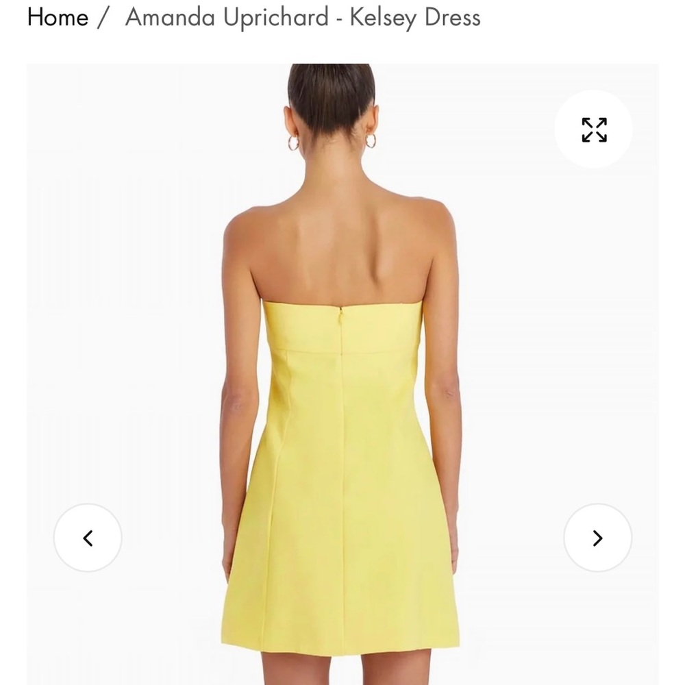 Fun resort, spring or summer strapless dress. With pockets. Length is perfect.